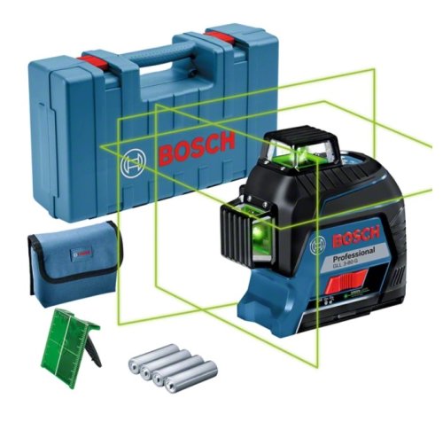 Livella laser a 3 linee raggio verde Bosch Professional GLL 3-80 G