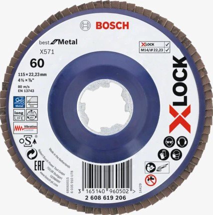 Disco lamellare ø 115 mm Bosch X-LOCK X571 Best Metal - G 60