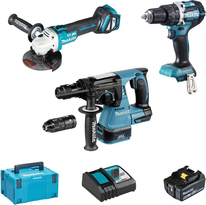 Kit Elettroutensili A Batteria 18V 5Ah BRUSHLESS MAKITA DLX3119TJ Cod