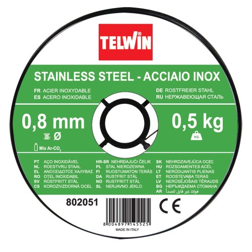 Filo per saldatura acciaio inox Telwin 802051 ø mm 0,8 Gr 500