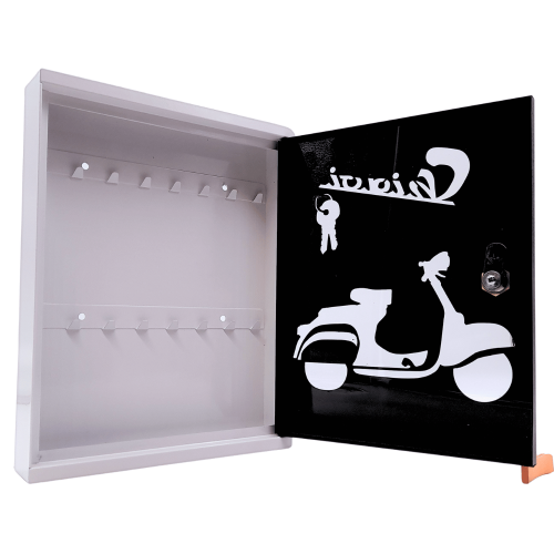 Bacheca porta chiavi con 16 ganci ALUBOX MIAKEY intaglio laser Scooter