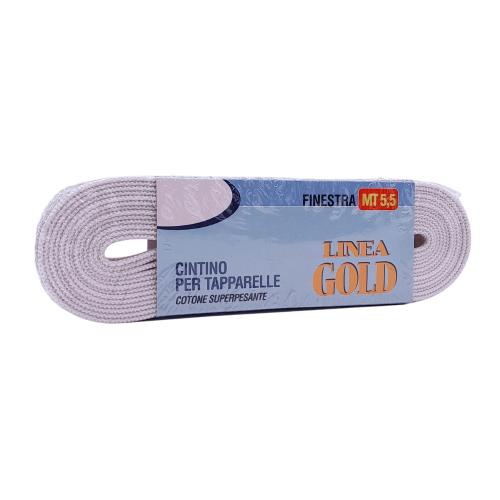 Cintino per tapparella in cotone grigio super pesante 22 mm Linea GOLD - mt 5,5