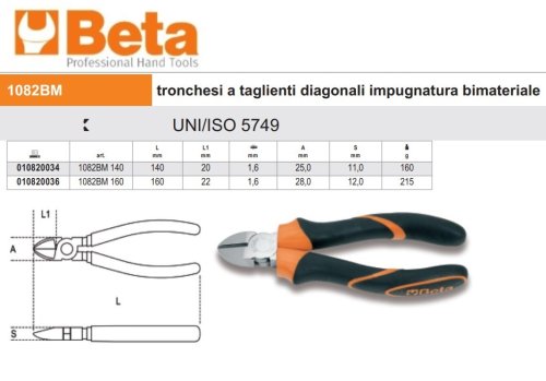 Tronchese a taglienti diagonali Beta 1082BM - mm 140