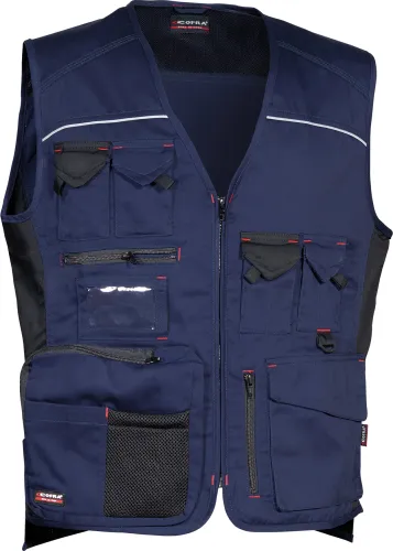 Gilet in cotone e poliestere COFRA EXPERT V016-0-02 blu/nero - taglia 50