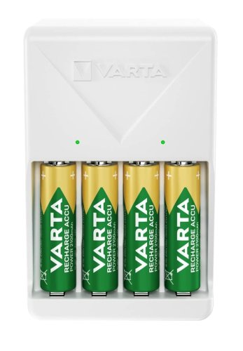 Caricabatterie VARTA PLUG CHARGER con 4 batterie ricaricabili NiMH AA 2100 mAh