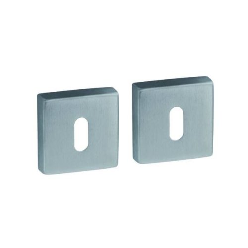 Coppia bocchette quadre foro Patent Reguitti Q08KN cromo satinato