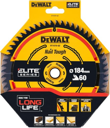 Lama circolare Elite Series DEWALT DT1670-QZ ø mm 184x16x60 denti