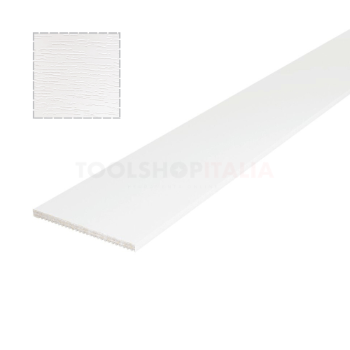 Listello coprifilo EXTE piatto in PVC bianco Venato AW-H per serramento interno ed esterno (6m) - mm 30x2,5