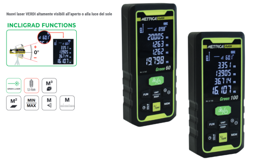 Distanziometro metro laser METRICA GREEN 100