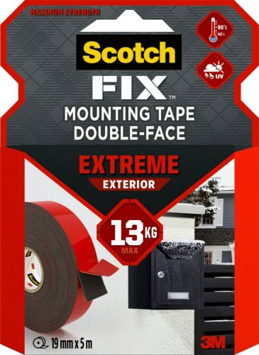 Nastro biadesivo applicazioni esterne 3M SCOTCH FIX Extreme Exterior 19mm x 5m