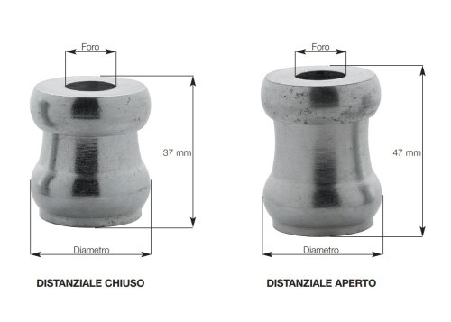 Plebani 05 distanziale regolabile 37/47 mm zincato per fissaggio inferriate ø mm 35