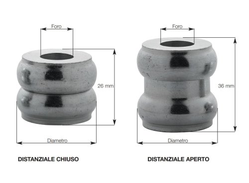 Plebani 10 distanziale regolabile 26/36 mm zincato per fissaggio inferriate ø mm 35
