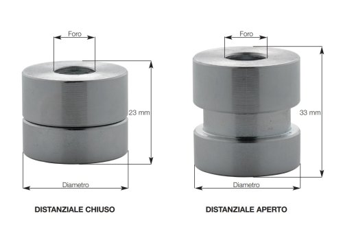 Plebani C03 distanziale cilindrico regolabile 23/33 mm per fissaggio inferriate - ø mm 25