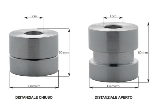 Plebani C12M distanziale cilindrico regolabile 50/80 mm per fissaggio inferriate ø 30 mm