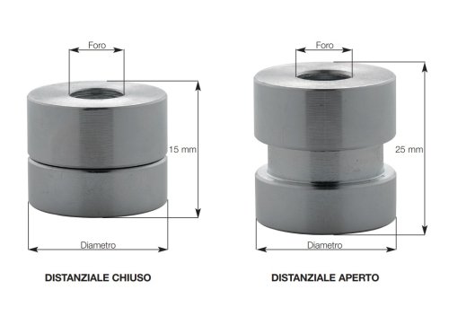 Plebani CL distanziale cilindrico regolabile 15/25 mm per fissaggio inferriate - ø mm 25