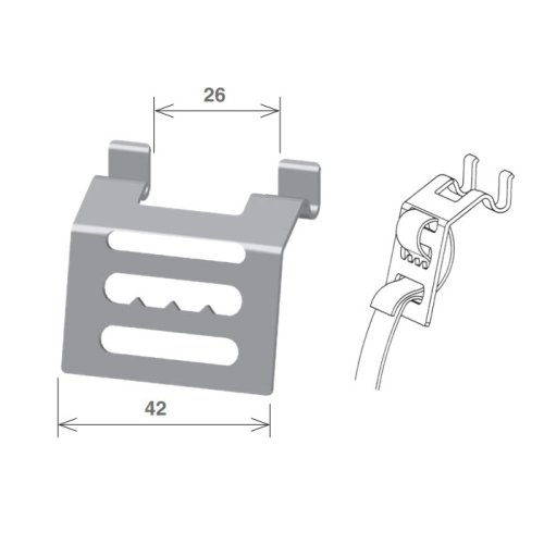 Gancio per fissaggio cintino a rullo tapparella STAFER 048G0020