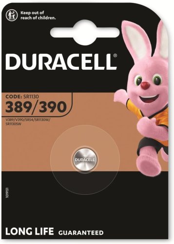 Batteria a bottone 1,5V ossido di argento Duracell 389/390 SR1130