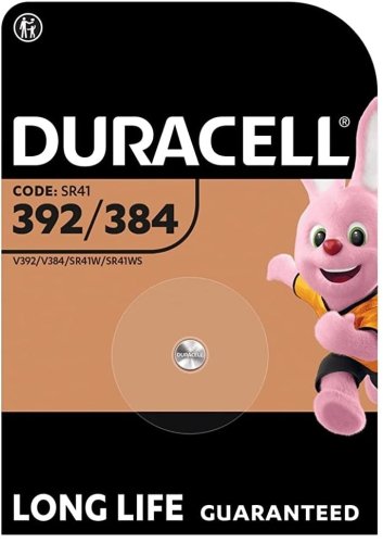 Batteria a bottone 1,5V ossido di argento Duracell 392/384 SR41