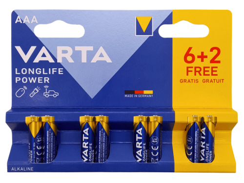 Batterie alcaline VARTA LONGLIFE 4903 LR03 MN2400 MINISTILO AAA (8 pezzi)