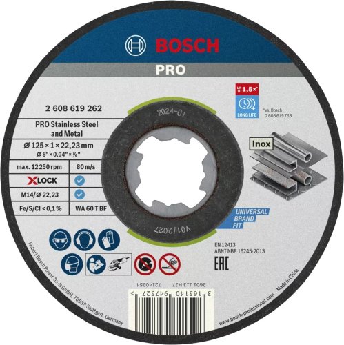 Dischi da taglio Bosch Professional X-LOCK PRO INOX (10 pezzi) - ø mm 125x1