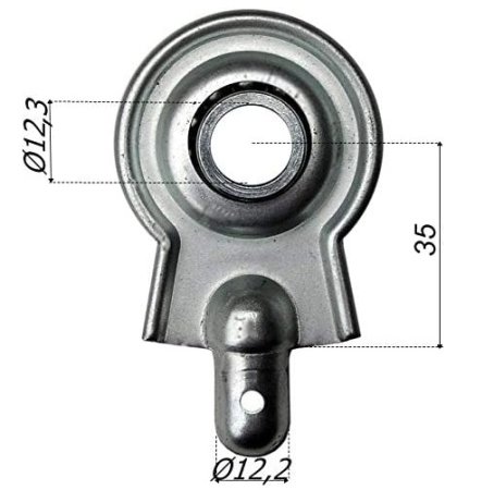 Cuscinetto per avvolgibili quadro a sfera per supporto a legno - mm.35x45h.  - foro ø mm.12