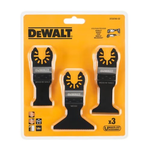 Dewalt DT20760-QZ set 3 lame per utensili multifunzione