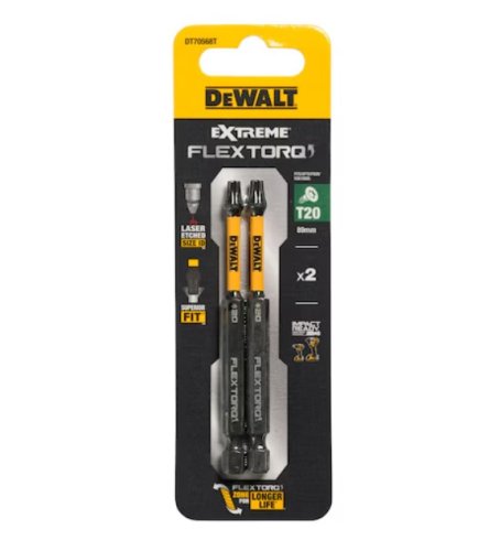 Dewalt DT70568T-QZ inserti avvitare Torx Impact Torsion 2 x T20 85mm