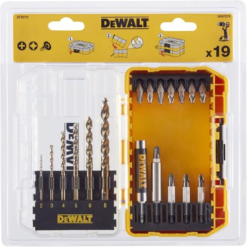 Dewalt DT70711-QZ set punte trapano forare metallo e inserti avvitare 19 pezzi