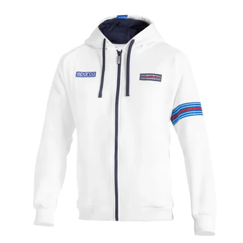 Felpa con cappuccio e cerniera SPARCO MARTINI RACING BMF0013D0 bianca - taglia L