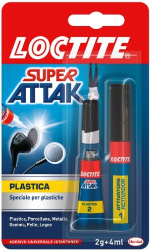 Loctite colla Super Attak speciale Plastica 2gr + 4ml