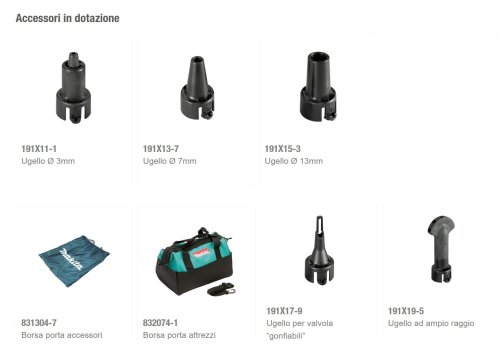 Soffiatore a pistola professionale 18V 5Ah BL Motor LXT MAKITA DAS180RT