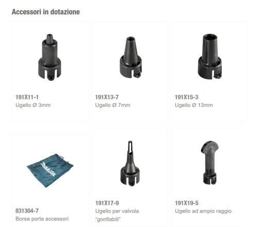 Soffiatore a pistola professionale 18V BL Motor LXT MAKITA DAS180Z (fornito senza batteria)