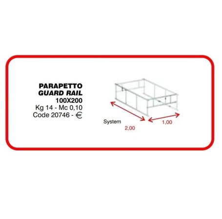 Base con ruote per trabattello SYSTEM 100 x 200 cm