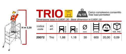 Ponteggio in acciaio zincato Marchetti TRIO 1,88 m