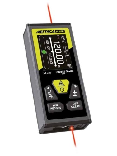 Distanziometro metro laser Metrica Flash DOUBLE 60+60 ALU