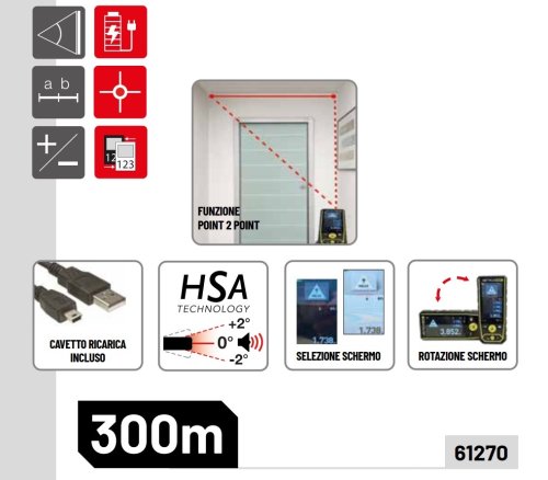 Distanziometro metro laser Metrica Flash ZOOM 300