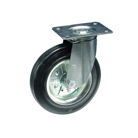 Ruota in gomma per carrelli con piastra girevole Rocarr 350 - ø mm 125 - Cod.  350.R125 - ToolShop Italia