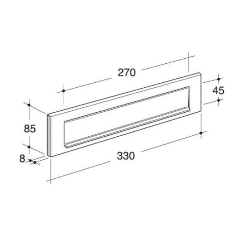 Placca buca lettere 330x85 mm Silmec 10-661.68 cromo satinato