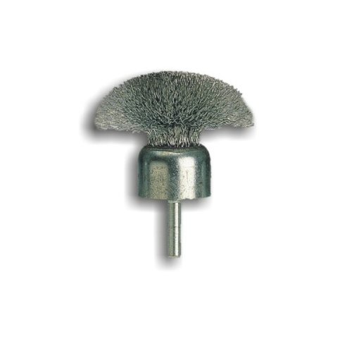 Spazzola a pennello in acciaio ondulato con gambo ø 6 mm per trapano - ø mm  22,0 - Cod. 0814 - ToolShop Italia