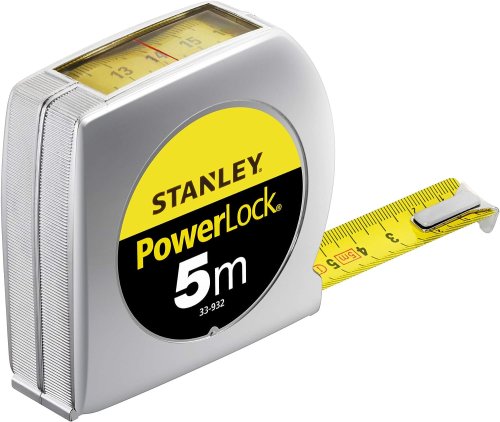 Stanley 0-30-697 Metro Stanley 5m rivestito in Tylon, Corpo antiscivolo  compatto in ABS antiurto, Spessore 18 mm