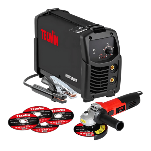 Saldatrice inverter Telwin Nordika 2170i + smerigliatrice SA720 + 5 dischi taglio ø 115 mm