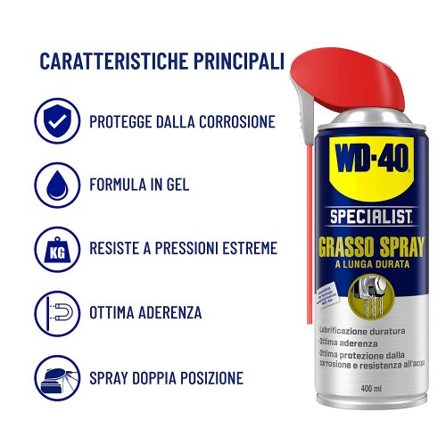 WD-40 Specialist - Detergente Contatti Spray Asciugatura Rapida con Sistema  Doppia Posizione - 400 ml : : Fai da te